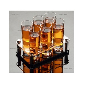 Porte-gobelet en fer et acrylique fait à la main, dernier design, taille et forme personnalisées, porte-gobelet en verre par Home Arts - Product Image 1