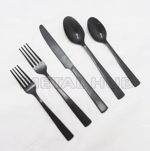 Juego de Cubiertos de acero inoxidable mate de 5 utensilios de cocina con superficie recubierta de PVD ecológicos para uso en restaurantes domésticos y obsequios - Product Image 5