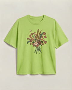 Camiseta de Verano para Mujer, Estampada, Corte Regular, Transpirable, Manga Corta, Cuello Redondo, Colores Sólidos, Bordado, de Alta Calidad, del Mejor Fabricante - Product Image 5