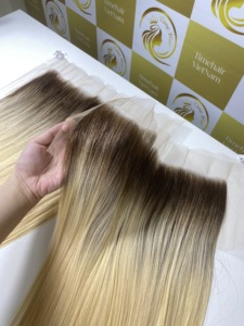 Extensions de cheveux Remy noirs HD pour Swiss Lace à fermeture transparente pour femmes-Genius Weft Cheveux vietnamiens bruts Vendeur en gros - Product Image 2