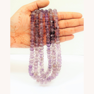 Cuentas de Amatista Púrpura Natural de 16 Pulgadas, 7-10 mm, Talladas en Forma de Sandía, Calabaza y Melón, Piedras Preciosas para Manualidades - Product Image 4