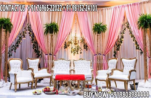 Ensemble de chaises Vidhi de mariage traditionnel Rajwada chaises Mandap de style moderne pour marié pour les mariages indiens Fusion - Product Image 3