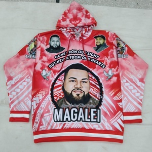 2024 New Design Men's Comfortable Winter Oversized Hoodie Custom Pullover Sweatshirts 100% Polyester Stylish Sublimation Funer - Product Image 1