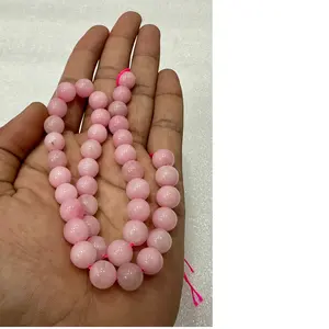 定制玫瑰石英圆珠可从细绳6毫米号获得，非常适合珠宝设计师和珠子商店