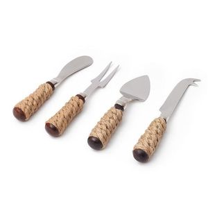 2025 recién llegado juego de queso de acero inoxidable de 4 con mango de cuerno Natural accesorios de mesa cuchillo de queso esparcidor vajilla - Product Image 4