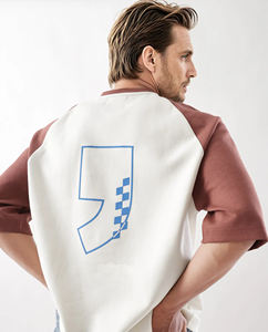 100% T-shirt pour hommes en jersey de coton lourd personnalisé grande taille surdimensionné imprimé Hip Hop uni de haute qualité - Product Image 5