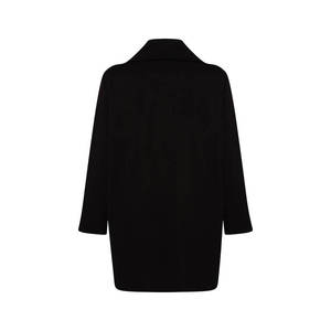 Black Wool Knitted <b>Zip</b>-<b>Up</b> <b>Cardigan</b> with Print and Buttons for Autumn Winter - Product Image 3