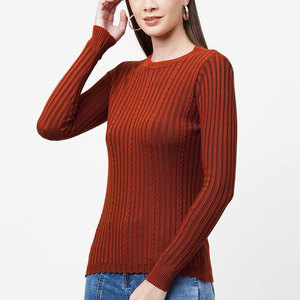 Suéteres de mujer Patrón personalizado Liso teñido Mujeres Precio razonable Ropa de invierno Suéteres para la venta - Product Image 3