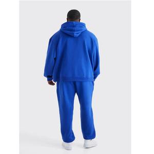 Conjunto de pantalones de chándal con capucha y logotipo impreso personalizado de algodón OEM 100%, chándales gruesos de gran tamaño para hombres, ropa de invierno sólida - Product Image 6