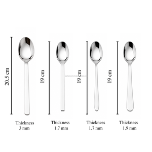 Durable Food Grade Stainless Steel Long Handle Anti-Slip <b>Table</b> <b>Spoons</b> Set | Mirror Modern Luxury Design Dishwasher Safe Home - Product Image 2