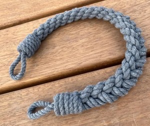 Sujetador de Cortinas de Algodón Gris Hecho a Mano, Cordón Trenzado, Decoración Rústica para Ventanas - Product Image 4