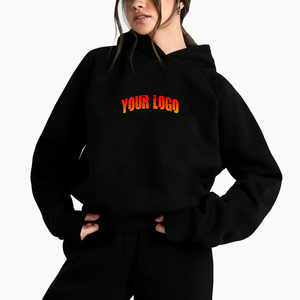 OEM/ODM Sweat-shirts à capuche pour femmes en coton 100% de haute qualité avec logo imprimé sur écran personnalisé, manches longues, hiver, séchage rapide, respirant - Product Image 4