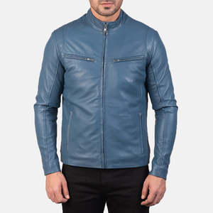 Chaqueta de cuero ajustada personalizada a la moda para hombre, ropa de abrigo de Moto a la moda, chaqueta ligera con logotipo personalizado y bordado - Product Image 1