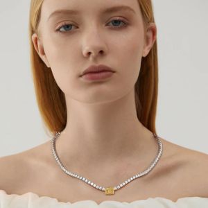 Chaîne de tennis en moissanite de 3mm pour femme-Collier de tennis minimaliste en moissanite pour femme, collier en moissanite VVS couleur D Inde - Product Image 2