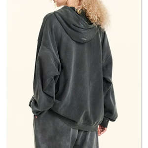 Sudadera con Capucha Unisex 100% Algodón Transpirable, Sudadera Extra Grande Personalizada con Lavado Ácido, Talla Grande para Hombre, Invierno, Bordado 3D - Product Image 6