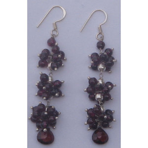 Pendientes de Plata de Ley 925 con Granate Natural para Mujer, Shah Gems, Accesorio de Moda - Product Image 1