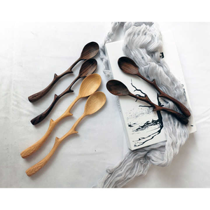 Ensemble d'ustensiles de cuisine 9pcs avec porte-cuillère Set d'ustensiles de cuisine en teck naturel Spatule en bois Fourchette à salade Set de cuillères en bois - Product Image 2