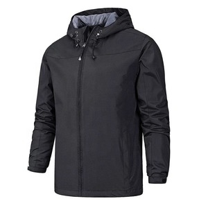 Custom Made <b>Mens</b> Polyester Fiber Windbreaker With Hooded Collar Fashion Logo Printed Outdoor Wear Casual Winter <b>Jacket</b> For Sport - Product Image 1
