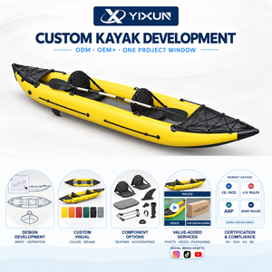 Kayak Inflable Personalizado con Asiento, Remo y Suelo Inflable, con Marca OEM, Empaque y Contenido Visual para Programas de Venta Minorista al Aire Libre - Product Image 1