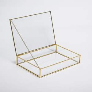 Large capacity stylish metal glass <b>jewellery</b> <b>box</b> with intricate design perfect <b>for</b> organizing rings bracelets necklaces - Product Image 4