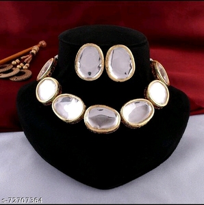 Conjunto de Gargantilla y Aretes para Fiesta, Estilo Tradicional Dorado, Joyería de Moda para Regalo, Joyería de Boda para Mujer, Collar Chapado en Oro - Product Image 1