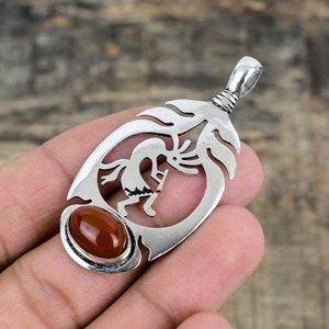 Bijoux en argent fait à la main Style Boho pendentif en argent 925 Sterling cornaline pierre précieuse tendance pendentif bijoux femmes cadeau pour elle - Product Image 2