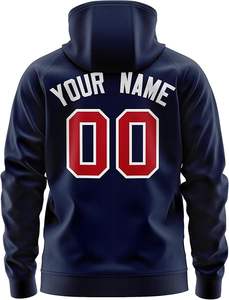 เสื้อฮู้ดแบบสวมหัวเสื้อเบสบอลพิมพ์ซับลิเมชันตามสั่งผ้าฝ้าย100% ฤดูหนาวสีทึบลายพร้อมโลโก้และหมายเลขทีม - Product Image 4