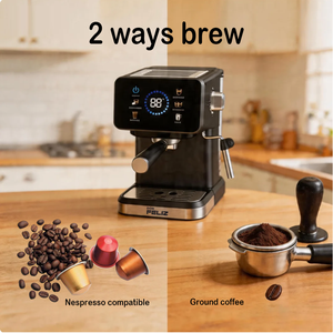 Cafetera Espresso Programable de 20 Bares, Cafetera de Doble Extracción, Pantalla Táctil, Carcasa de Acero Inoxidable para Uso Doméstico - Product Image 1