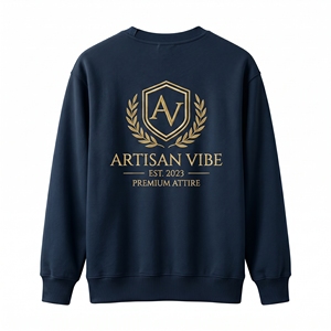 เสื้อสเวตเชิ้ตคอกลมผู้ชายสีเขียวอมฟ้าทรงปกติ พิมพ์ลายลำลองสำหรับใส่ในฤดูใบไม้ร่วง พร้อมลายปัก - Product Image 3