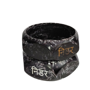 Juego de 2 Brazaletes de Latón con Efecto Mármol Azul y Blanco, Acabado Pulido, Delgados, Estilo Esmalte Pintado a Mano, Más Vendidos - Product Image 4