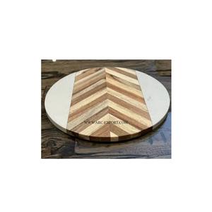 Tablas de cortar de madera y mármol de calidad de lujo, forma redonda, utensilios de cocina, tamaño personalizado, tablas de cortar hechas a mano para el hogar a la venta - Product Image 1