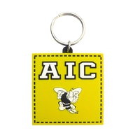 Cadeau promotionnel d'anniversaire d'entreprise Logo porte-clés porte-clés en PVC souple 2D personnalisé