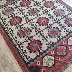 Taille personnalisée bohème laine Jute Kilim tapis Vintage zone décor à la maison pour chambre porte salon avec touche faite à la main - Product Image 3
