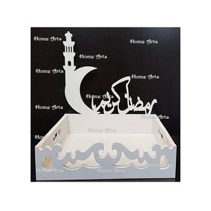 Plateau de service en bois artisanal pour dattes islamiques, taille et forme personnalisées, plateau spécial pour le Ramadan et l'Aïd - Product Image 2