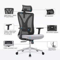 Chaise de bureau pivotante confortable en gros avec support lombaire 2D, chaise ergonomique pour le bureau (Silla Oficina, Chaises De Bureau)