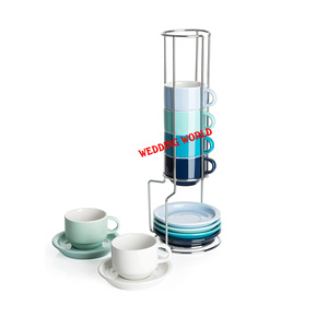 Vente chaude Porte-gobelet en métal de qualité supérieure Porte-verre de créateur fait à la main Couleur personnalisée Vente en gros Nouveau support de tasse - Product Image 2