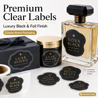 Autocollants personnalisés en vinyle transparent à gratter, imperméables, avec logo en feuille d'or, en rouleau, pour emballages de rouges à lèvres, bougies, pots, bouteilles et cosmétiques