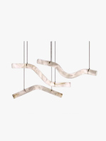 Lustre en plâtre en forme de flocon de neige ondulé, design moderne, irrégulier et courbé, pour hôtels, restaurants, îlots de cuisine et tables