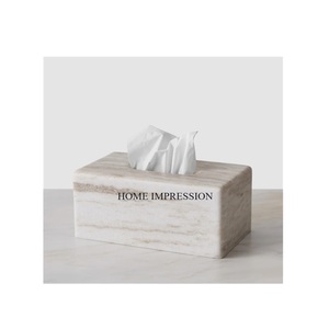 Caja de servilletas de Decoración de mesa de artículos para el hogar de diseño simple y clásico caja de pañuelos de mármol de Calidad exclusiva disponible al precio más barato - Product Image 1