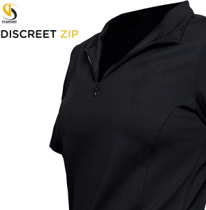 Venta caliente de manga corta transpirable colores negros camisas de equitación para mujeres cómodas tallas grandes equipos de equitación equina - Product Image 4