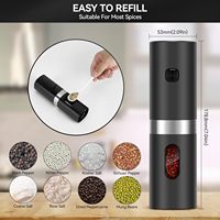 Ensemble moulin à sel et à poivre en acier inoxydable avec logo personnalisé, rechargeable par USB, semi-automatique, base rechargeable, écologique, 70 ml