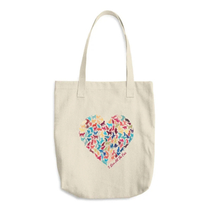 กระเป๋าผ้าคอตตอนเย็บตะเข็บออกแบบได้เองกระเป๋าสะพายไหล่พิมพ์ลายหัวใจดอกไม้ใช้ซ้ำได้เป็นมิตรต่อสิ่งแวดล้อม - Product Image 2