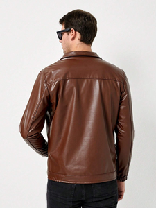 <b>Men's</b> Casual Multi-Color <b>Leather</b> <b>Jacket</b> New Olive Pilot Soft Thick Zip Closure Long Outdoor Street Custom <b>Leather</b> <b>Jackets</b> - Product Image 2