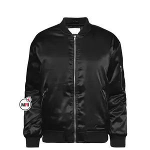 Yüksek kalite özel saten ceketler/100% polyester saten beyzbol ceket/saten bombacı ceket süblimasyon baskı işlemeli