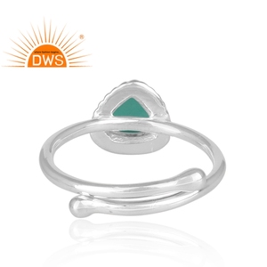 Nouvelle arrivée Bague empilable en argent sterling fin naturel Arizona Turquoise Gemme Fabricant de bijoux personnalisé - Product Image 5