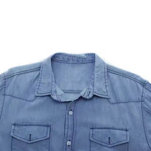 บริการขายส่งแบบ OEM เสื้อเชิ้ตยีนส์ลำลองผู้ชาย ผ้าฝ้าย 100% คุณภาพสูง รับทำโลโก้ ดีไซน์คลาสสิก แขนยาว ระบายอากาศได้ดี แห้งเร็ว - Product Image 2