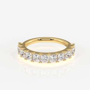 Princess Cut Lab Grown Diamond Wedding Band 18K Gold <b>Ring</b> - Product Image 1