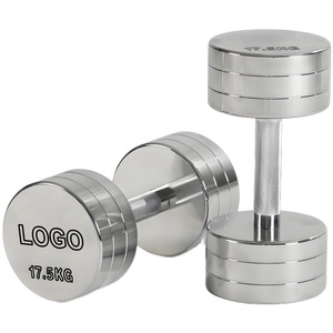 Haltères de haute qualité en acier électroplaqué, solides, intégrés, à poids fixe, pour la salle de sport, la maison, l'entraînement physique, l'utilisation sportive - Product Image 1