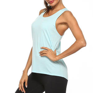 Débardeurs Muscle Fit couleur unie pour femmes débardeurs sans manches 100% coton débardeur pour femmes avec logo personnalisé à prix abordable - Product Image 6