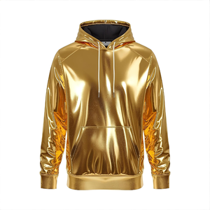 เสื้อสเวตเตอร์แบบสวมหัวมีฮู้ดผ้าฟลีซมีฮู้ดสีทองมีลายพิมพ์กราฟิกโลหะมีตัวเลือก oM/odm - Product Image 5